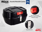 Rexx Topcase Essential – 70L | Güçlendirilmiş ABS Motosiklet Çantası | Universal