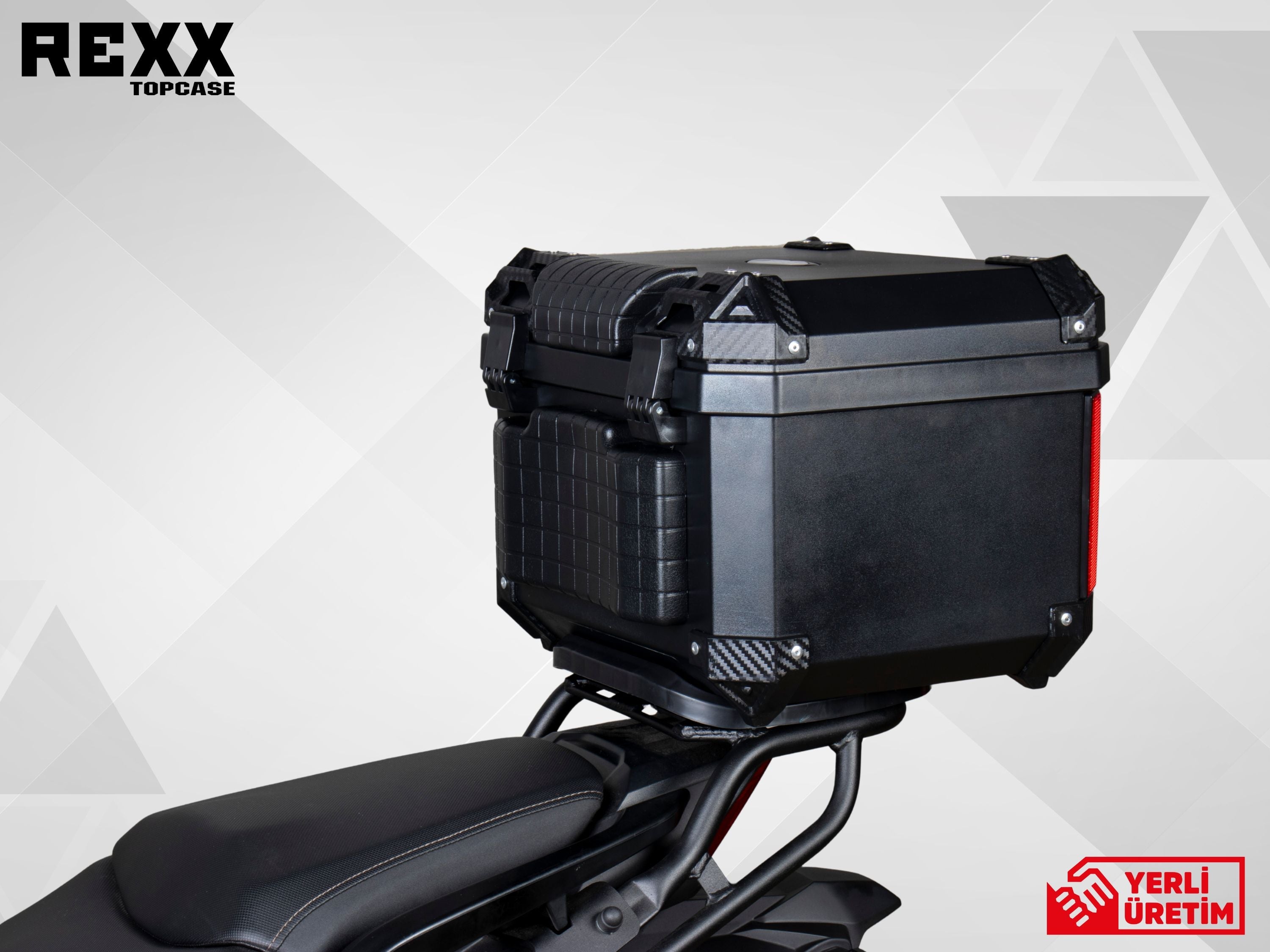 Rexx Topcase Premium – 45L | Güçlendirilmiş ABS Motosiklet Çantası | Universal