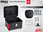 Rexx Topcase Premium – 45L | Güçlendirilmiş ABS Motosiklet Çantası | Universal