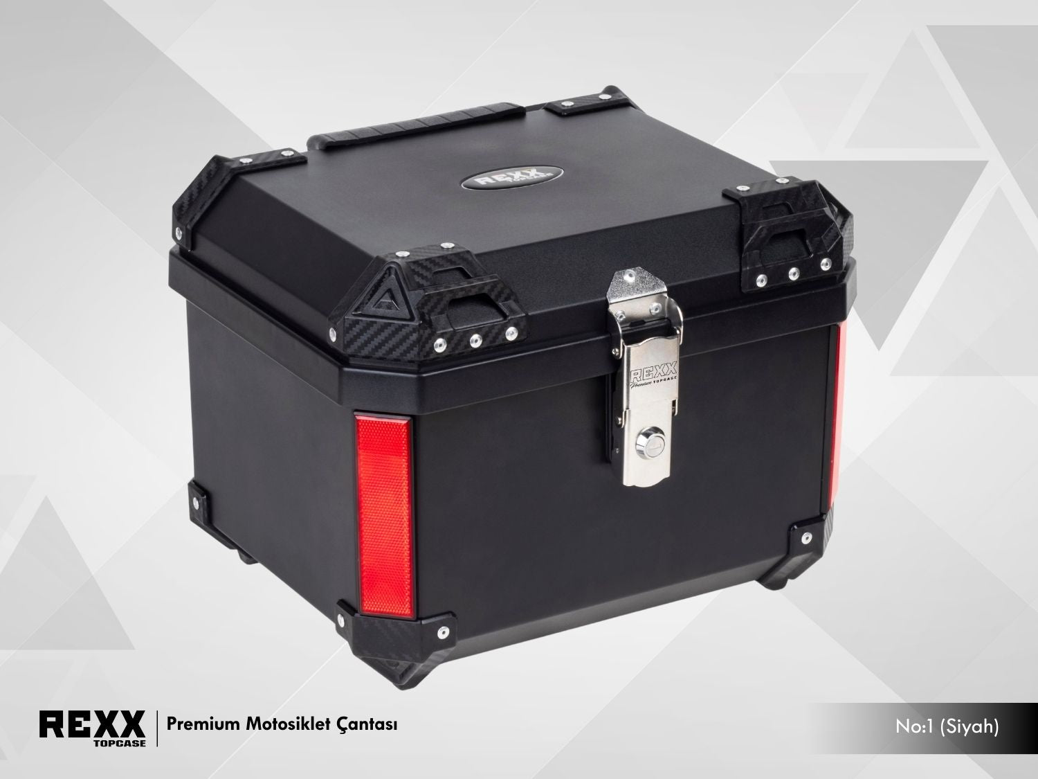 Rexx Topcase Premium – 45L | Güçlendirilmiş ABS Motosiklet Çantası | Universal