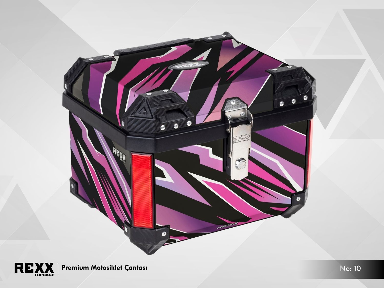 Rexx Topcase Premium – 45L | Güçlendirilmiş ABS Motosiklet Çantası | Universal