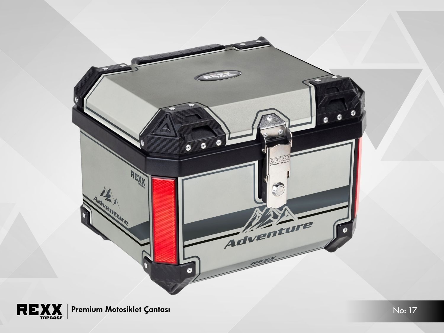 Rexx Topcase Premium – 45L | Güçlendirilmiş ABS Motosiklet Çantası | Universal