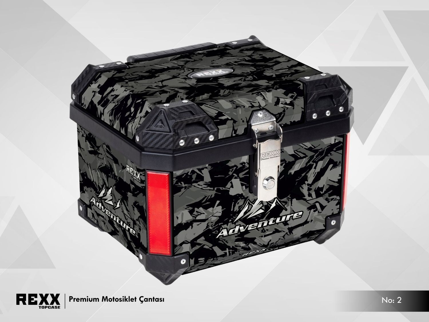 Rexx Topcase Premium – 45L | Güçlendirilmiş ABS Motosiklet Çantası | Universal