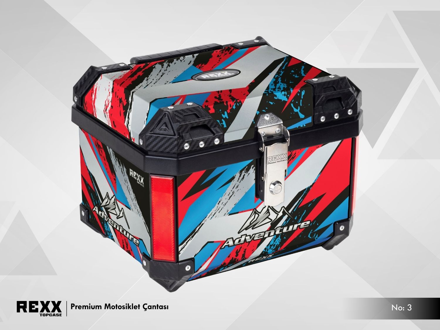 Rexx Topcase Premium – 45L | Güçlendirilmiş ABS Motosiklet Çantası | Universal