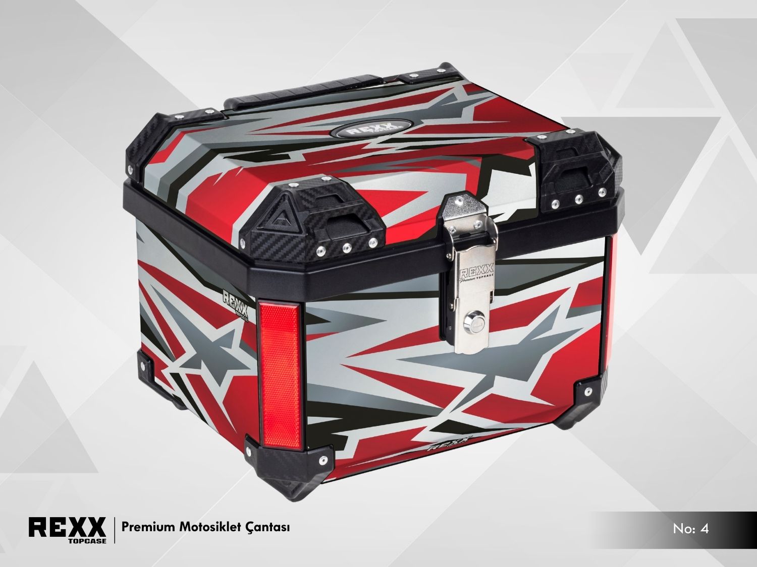 Rexx Topcase Premium – 45L | Güçlendirilmiş ABS Motosiklet Çantası | Universal