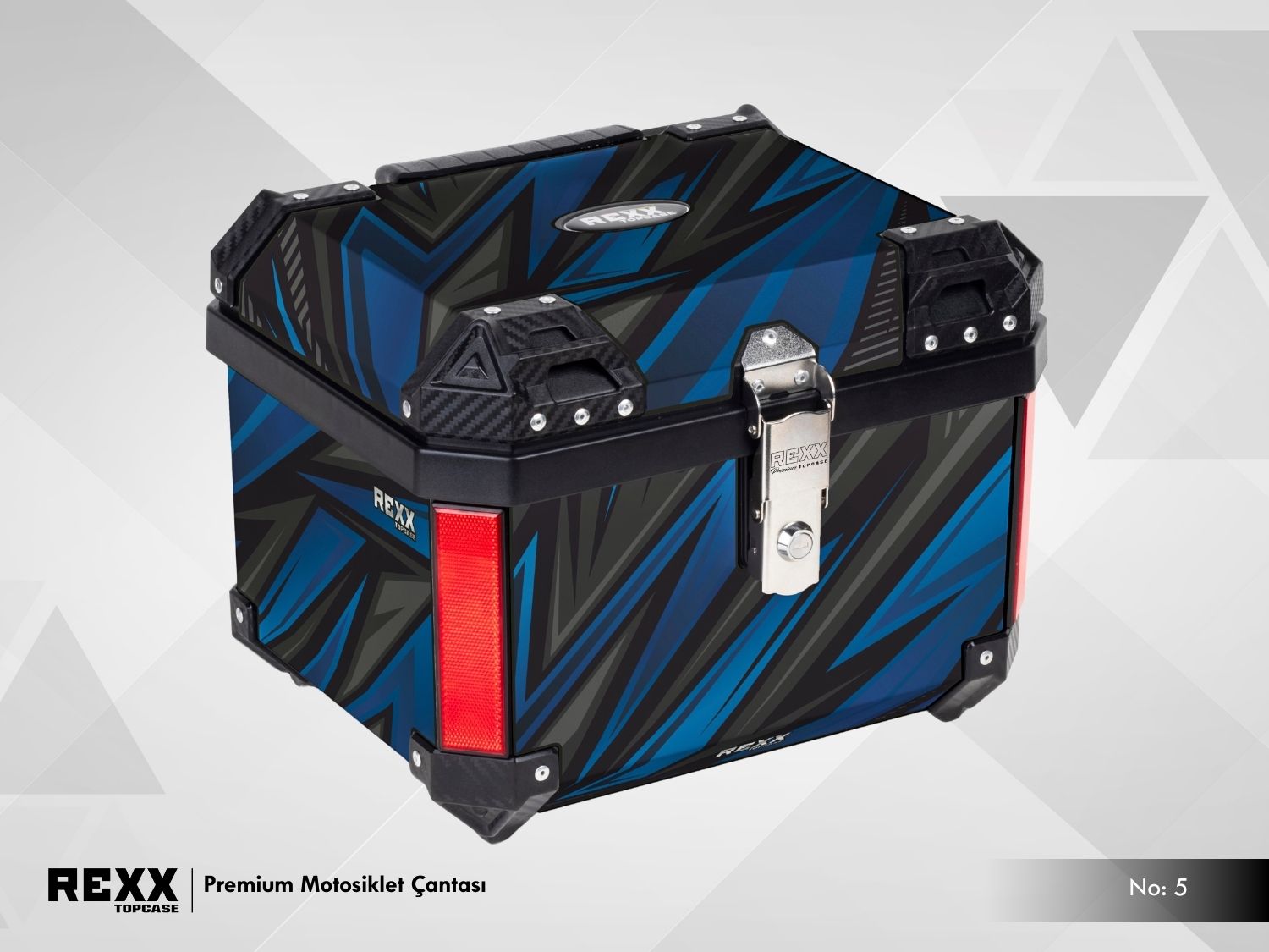 Rexx Topcase Premium – 45L | Güçlendirilmiş ABS Motosiklet Çantası | Universal