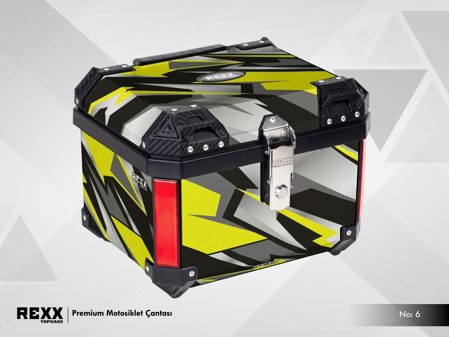 Rexx Topcase Premium – 45L | Güçlendirilmiş ABS Motosiklet Çantası | Universal