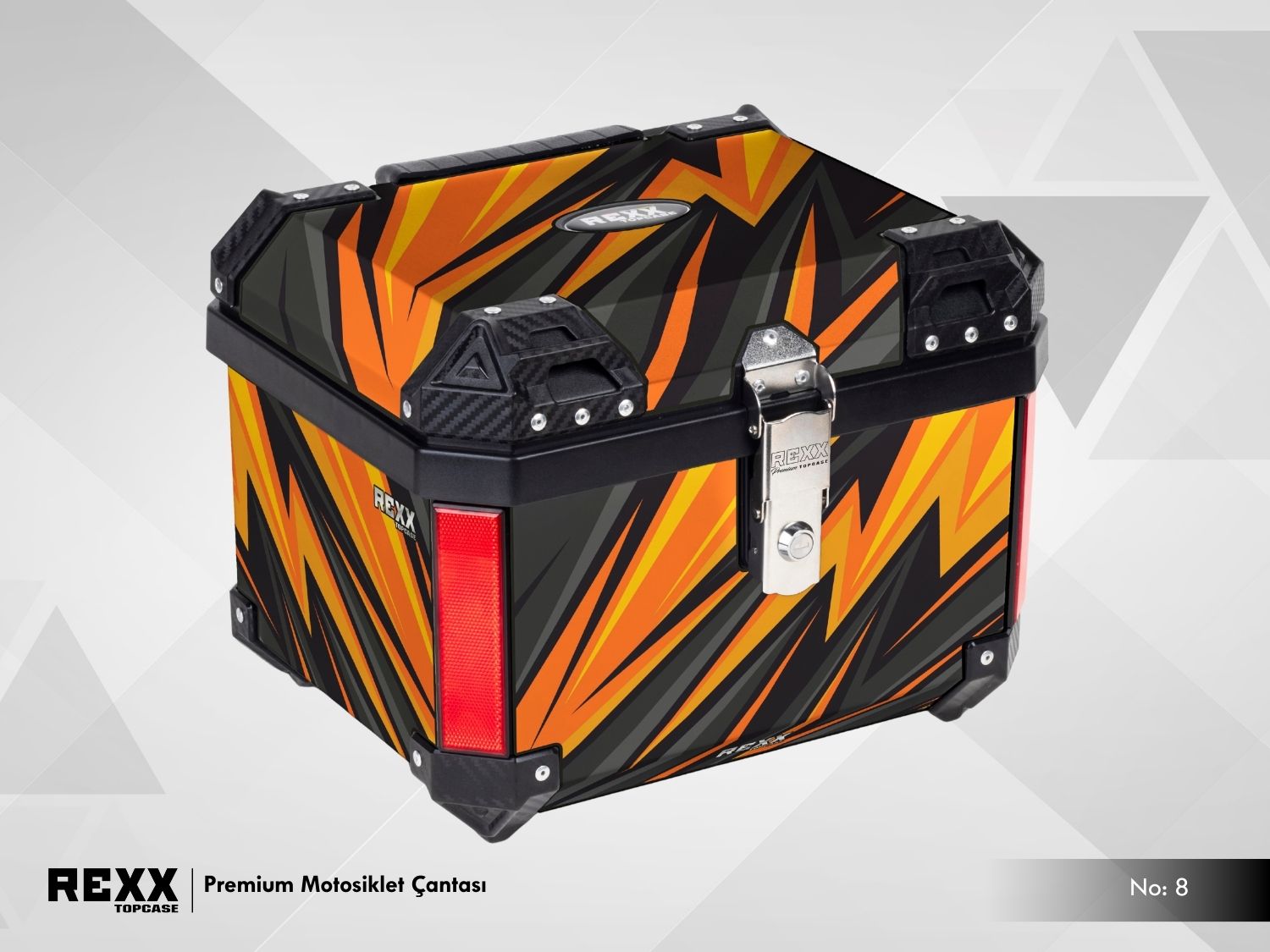Rexx Topcase Premium – 45L | Güçlendirilmiş ABS Motosiklet Çantası | Universal